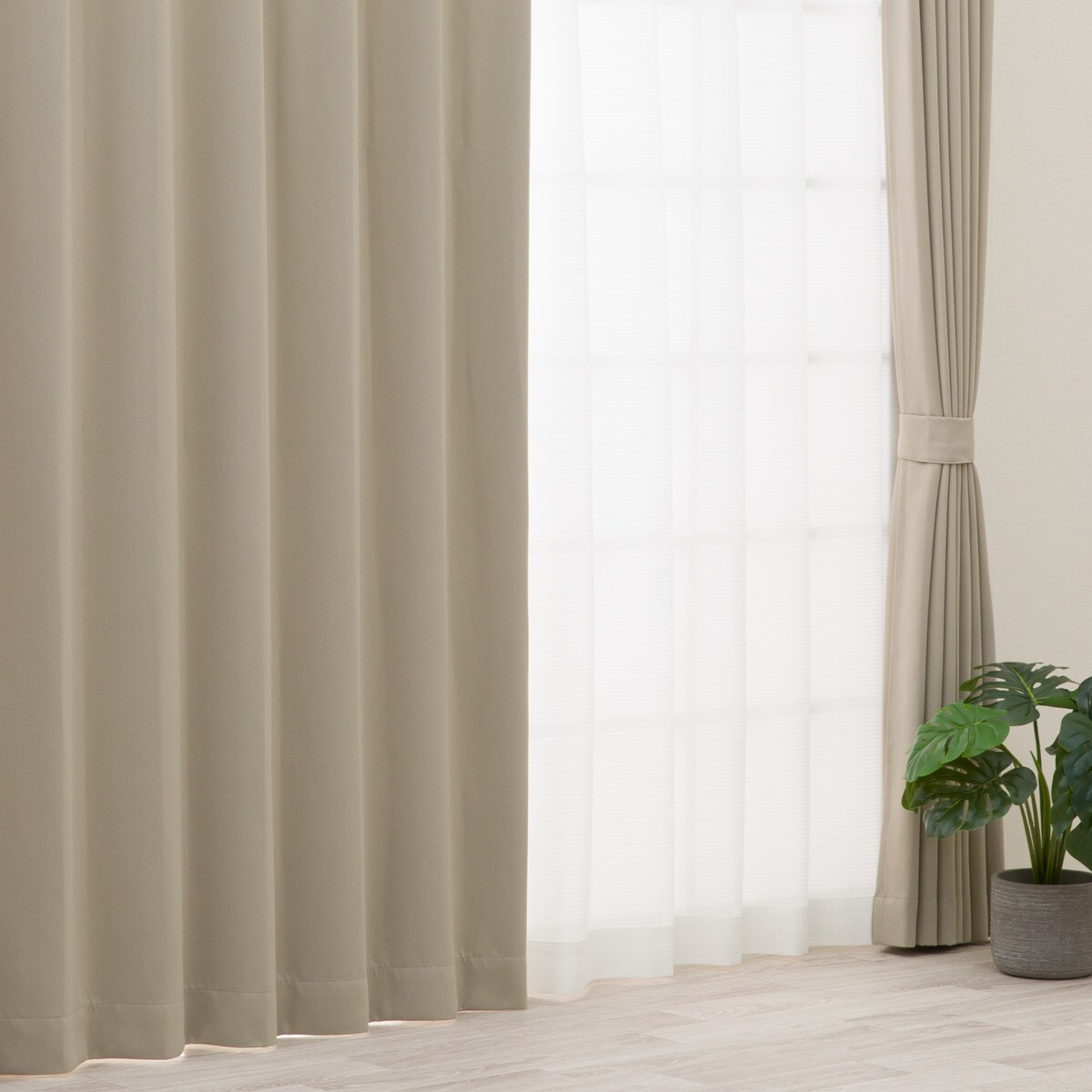 【防炎セット】4枚セットカーテン　遮光1級・遮熱・保温・昼遮像・UVカット (SBE-08)【メーカー直送・】