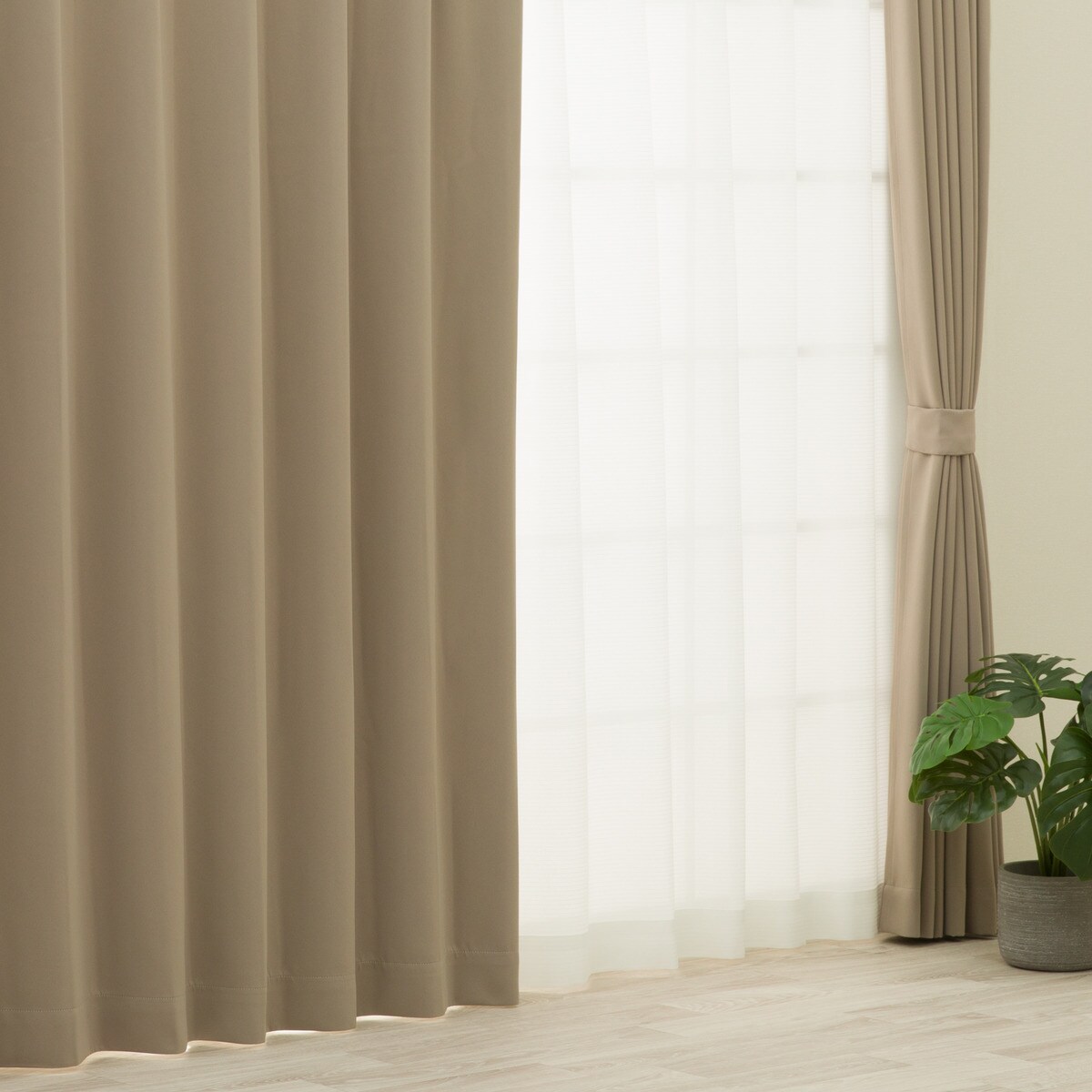 【防炎セット】4枚セットカーテン　遮光1級・遮熱・保温・昼遮像・UVカット (BUF-05)【メーカー直送・】