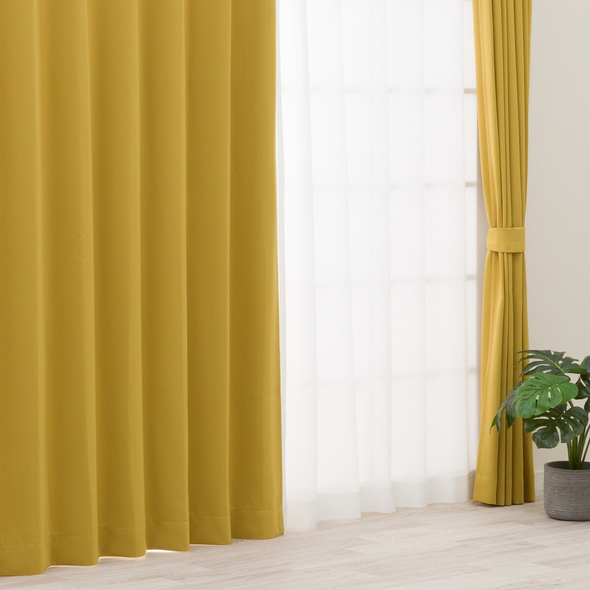 【防炎セット】4枚セットカーテン　遮光1級・遮熱・保温・昼遮像・UVカット (MYE-18)【メーカー直送・】