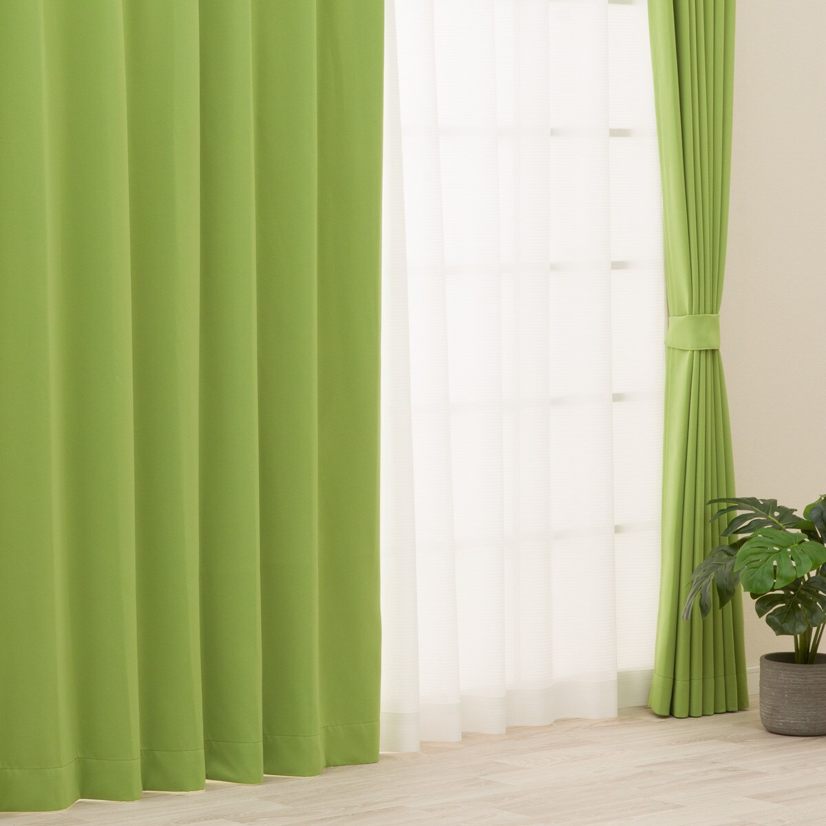 【防炎セット】4枚セットカーテン　遮光1級・遮熱・保温・昼遮像・UVカット (YGR-29)【メーカー直送・】