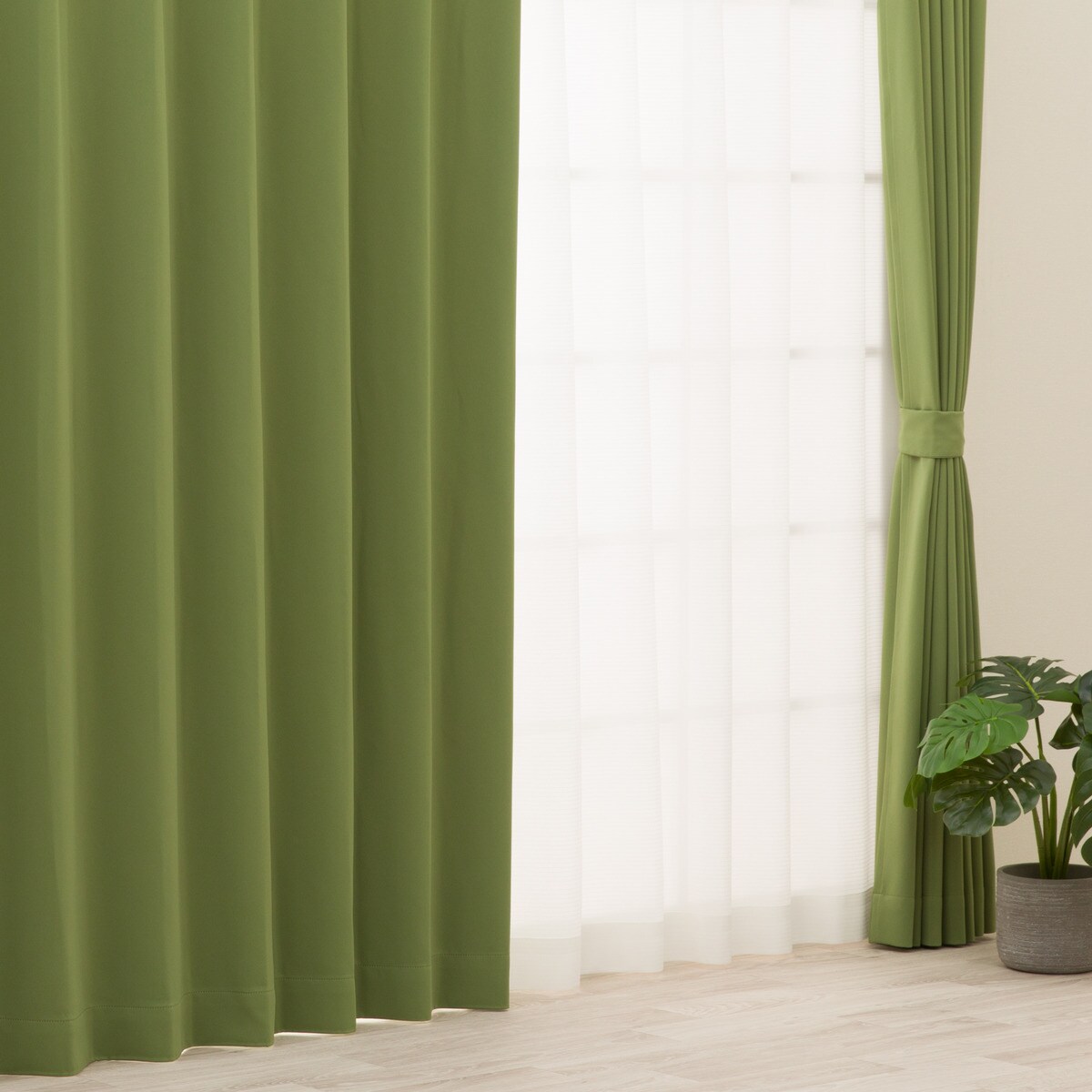 【防炎セット】4枚セットカーテン　遮光1級・遮熱・保温・昼遮像・UVカット (OLV-28)【メーカー直送・】