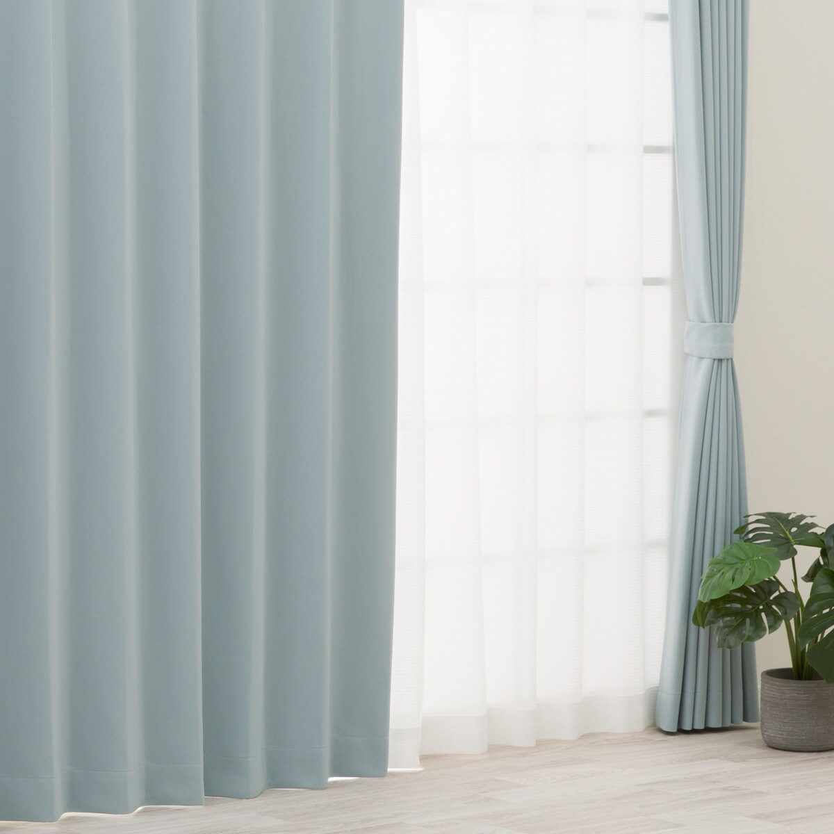 【防炎セット】4枚セットカーテン　遮光1級・遮熱・保温・昼遮像・UVカット (JD-32)【メーカー直送・】