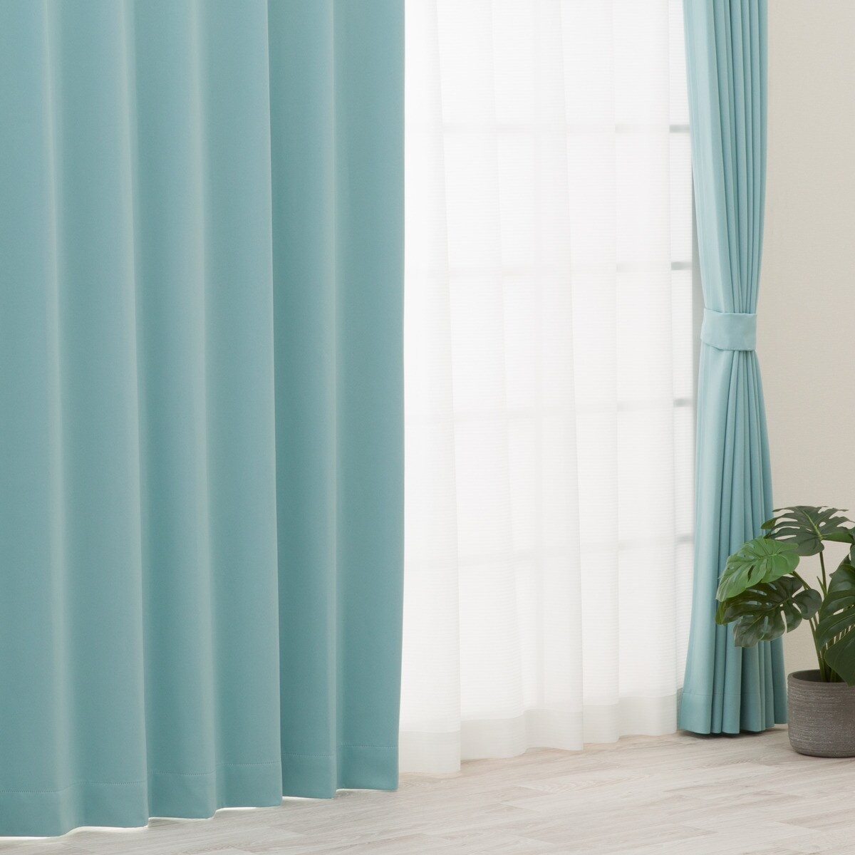 【防炎セット】4枚セットカーテン　遮光1級・遮熱・保温・昼遮像・UVカット (PGR-43)【メーカー直送・】