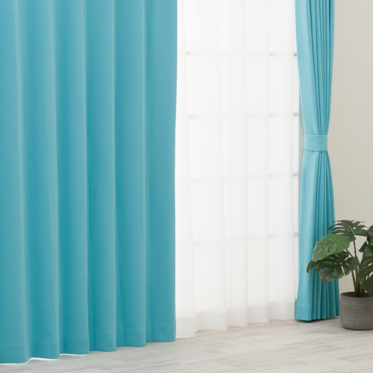 【防炎セット】4枚セットカーテン　遮光1級・遮熱・保温・昼遮像・UVカット (TBL-44)【メーカー直送・】