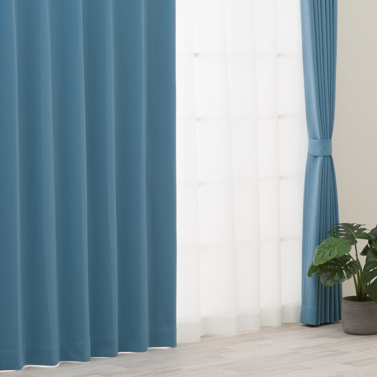 【防炎セット】4枚セットカーテン　遮光1級・遮熱・保温・昼遮像・UVカット (SMB-39)【メーカー直送・】