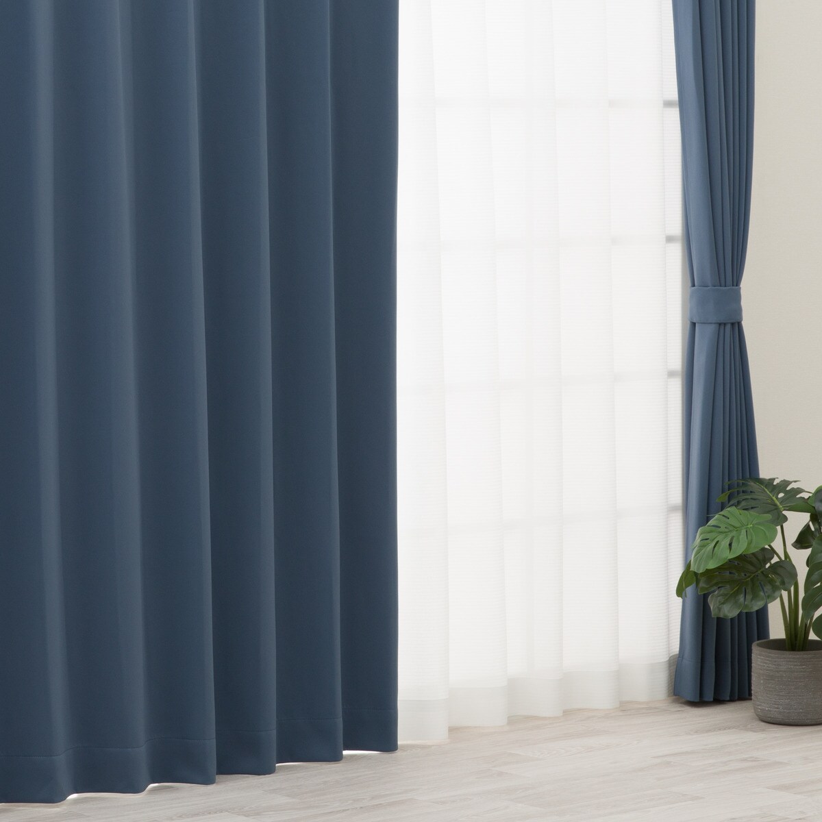 【防炎セット】4枚セットカーテン　遮光1級・遮熱・保温・昼遮像・UVカット (STB-42)【メーカー直送・】