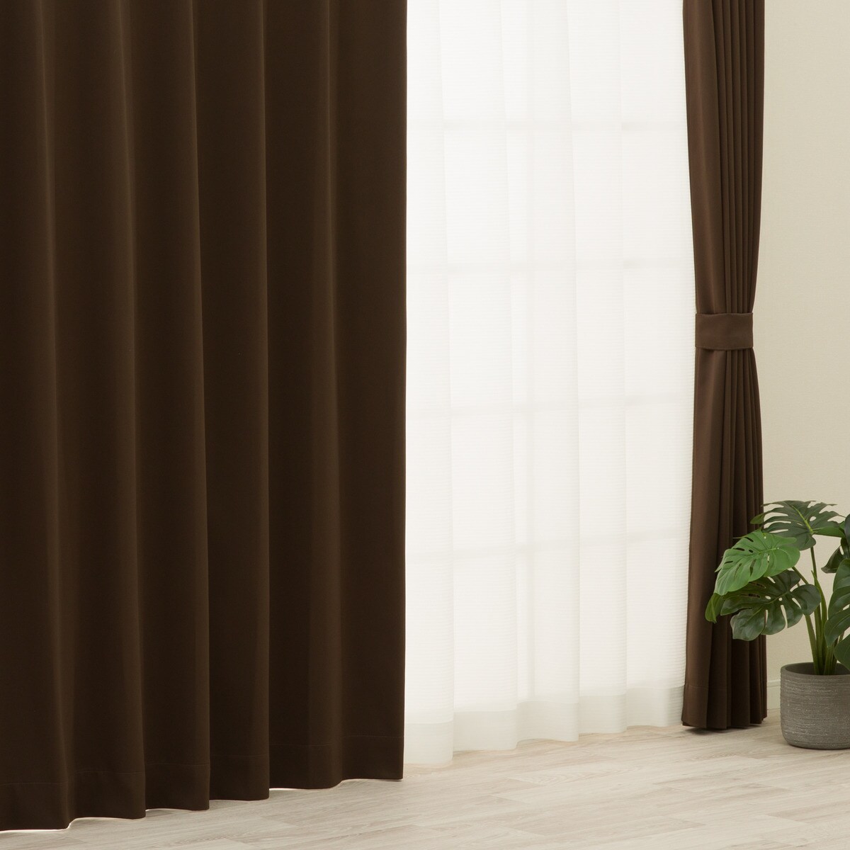 【防炎セット】4枚セットカーテン　遮光1級・遮熱・保温・昼遮像・UVカット (DBR-12)【メーカー直送・】