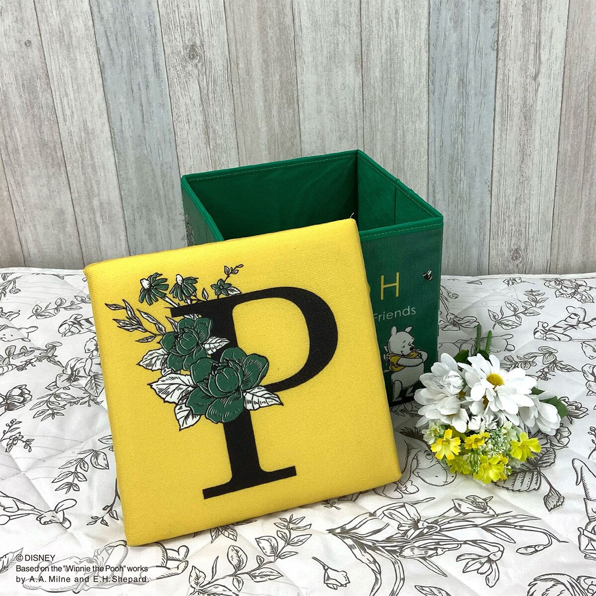 くまのプーさん 収納スツール　  グリーン レッド