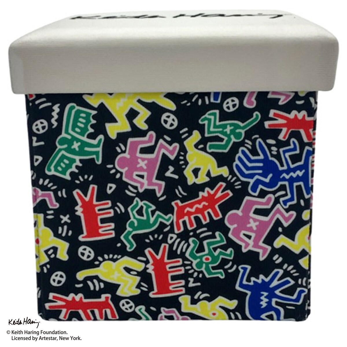 キースヘリング総柄 収納スツール ドック