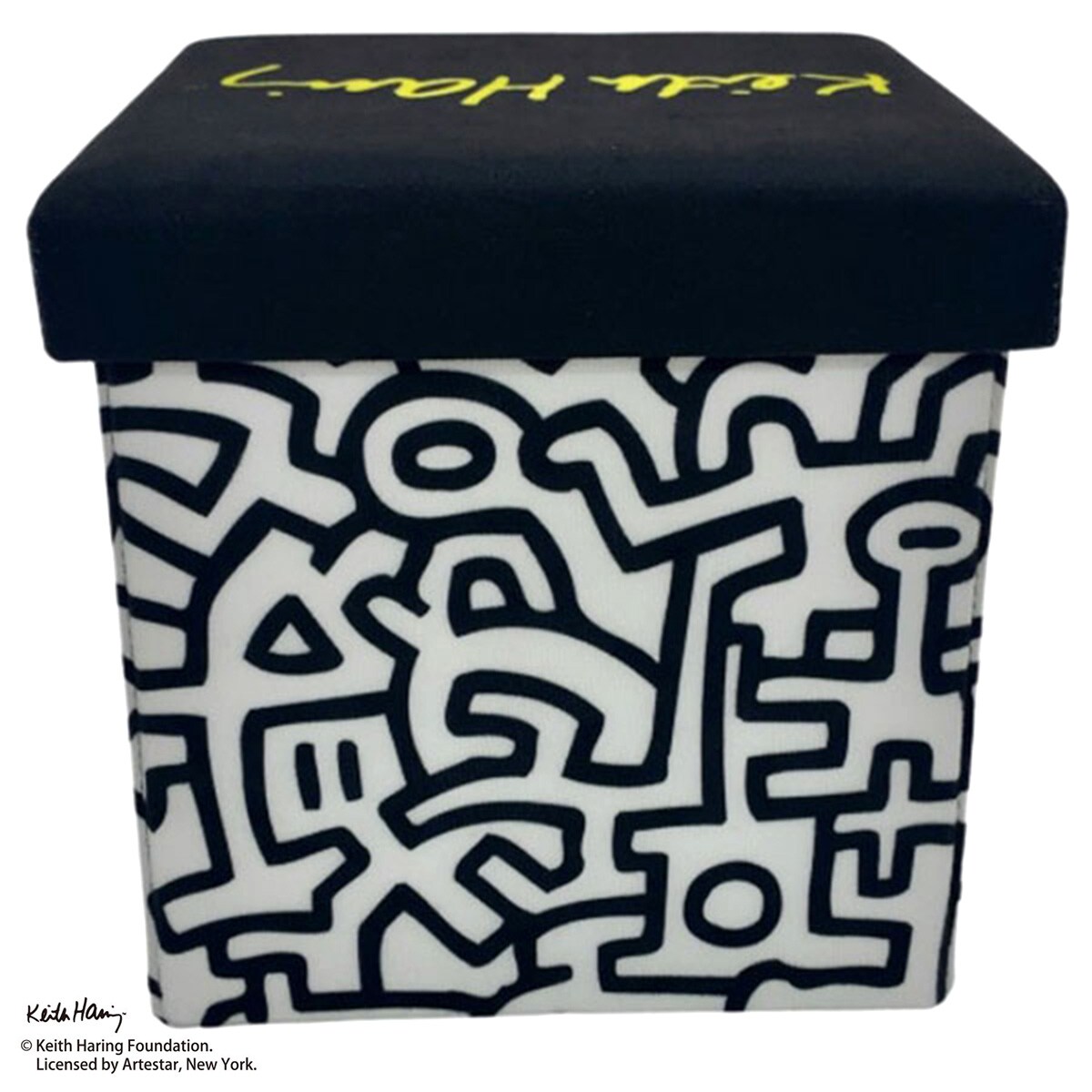 キースヘリングポップ柄 収納スツール ポップ