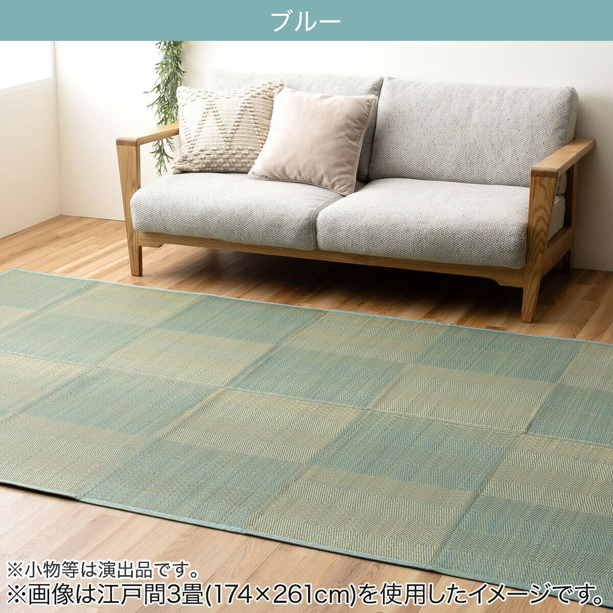 両面使える い草ラグ ルネ 江戸間・本間・団地間　　メーカー直送・