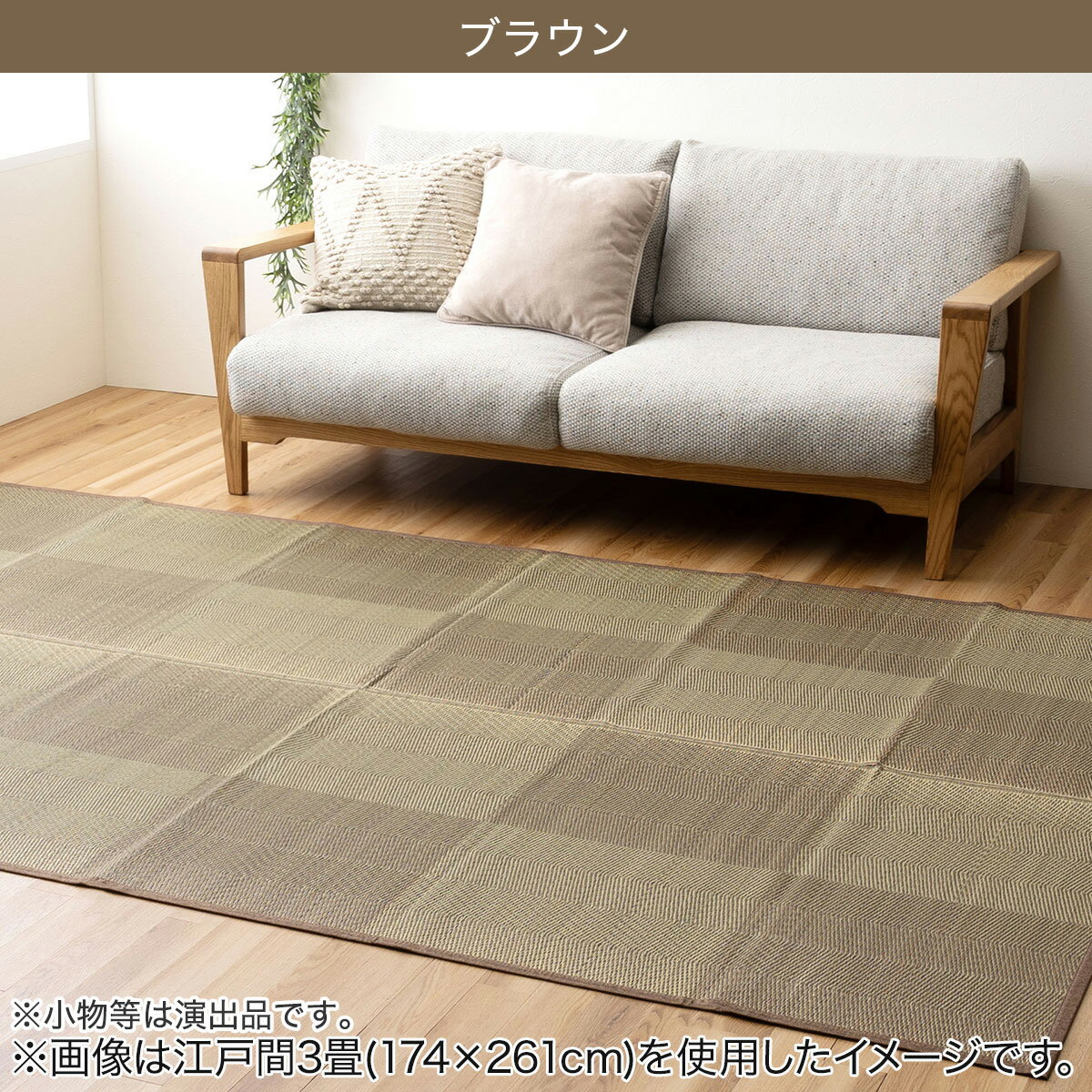 両面使える い草ラグ ルネ 江戸間・本間・団地間　　メーカー直送・