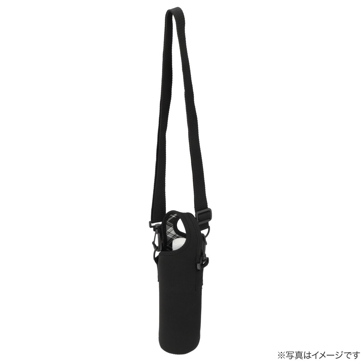 肩掛けできるボトルカバー (500ml ブラック)