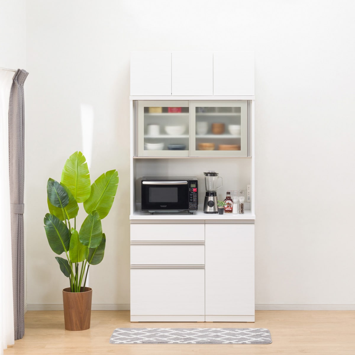 キッチンボード (上置き付き リガーレ100KBロータイプ WH)  【配送員設置商品】 【5年保証】