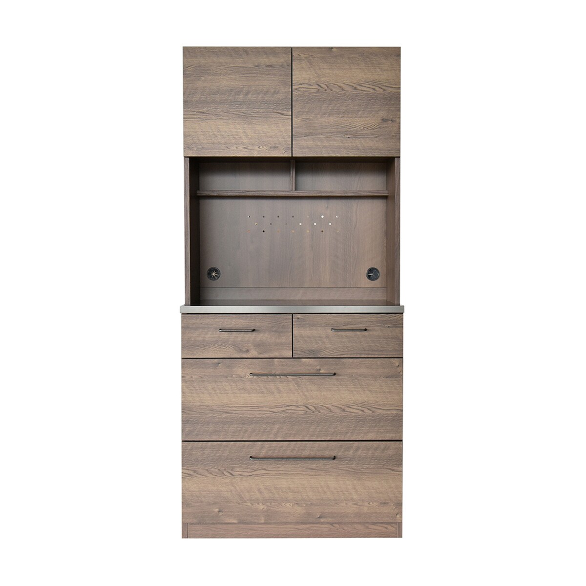 特殊鋼板天板 ヴィンテージ風キッチンボード (幅80cm)　 【配送員設置商品】