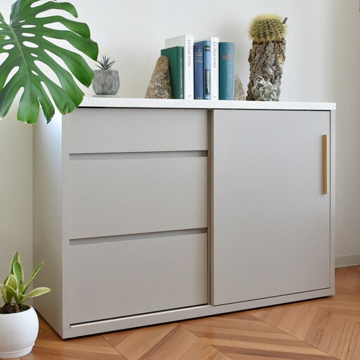 ニトリの大理石調天板カウンター (引き出しタイプ)  【配送員設置商品】(リビング収納)