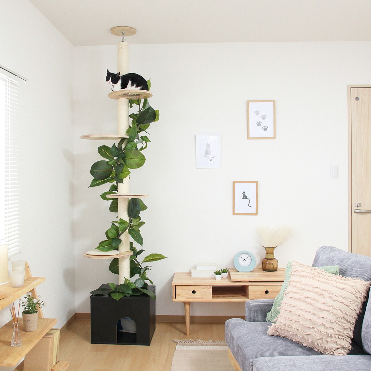 癒しのキャットタワー　突っ張り型（ソラ）　　メーカー直送・