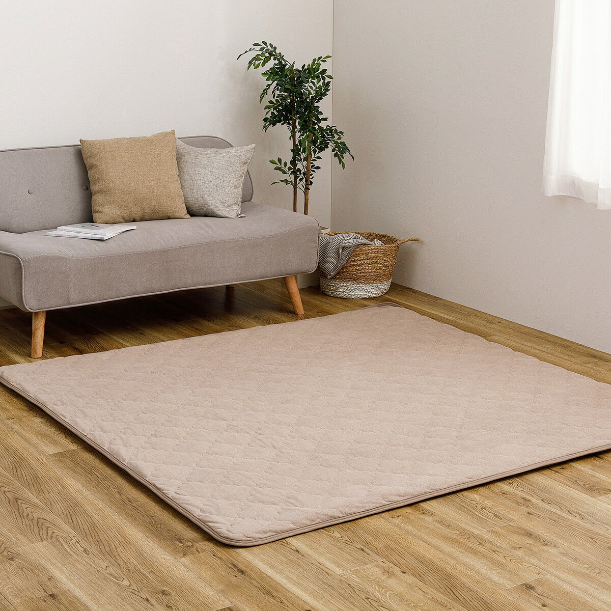 【ずれにくいラグ】ラグカバー&アンダーラグセット(綿パイル)　 【メーカー直送・】