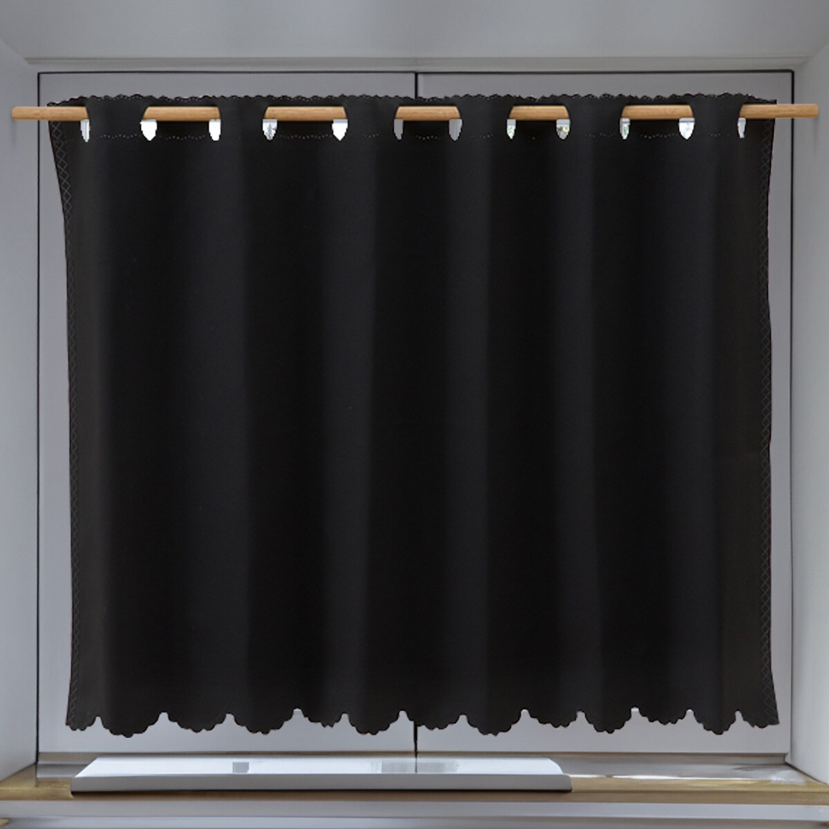 【遮光1級・防炎】日除け・間仕切りマルチに使えるカーテン（バリエ BK）【メーカー直送・】