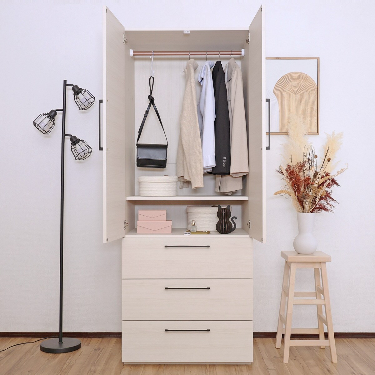 引き出し付き衣類収納庫　 【メーカー直送・】