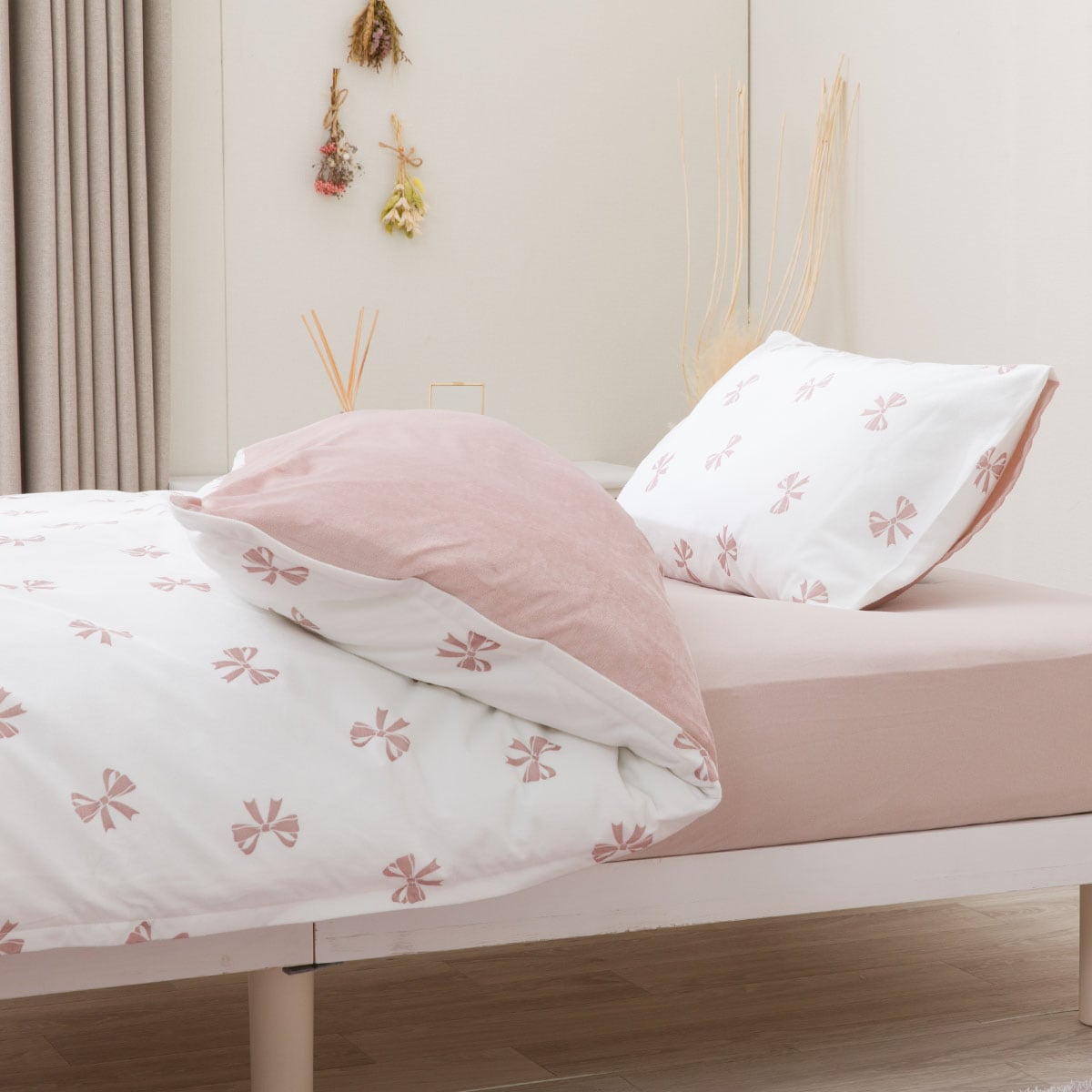 掛ふとんカバー シングル(Pリボン ST2507) デコホーム