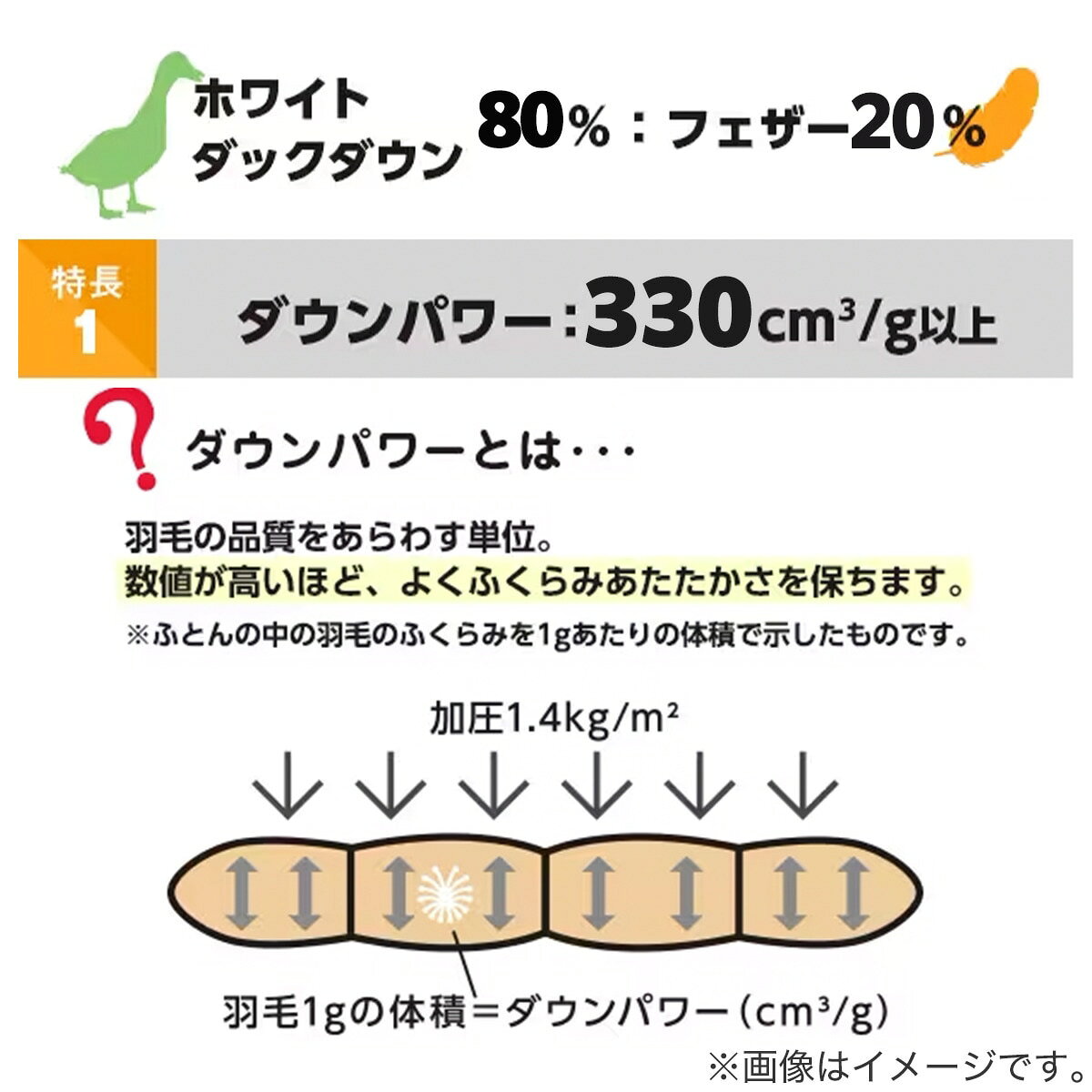 【日本製】羽毛掛ふとん(DH-GDD80)  デコホーム