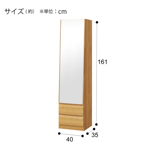 姿見ミラー(DR-004 40 LBR)  【配送員設置】 【5年保証】