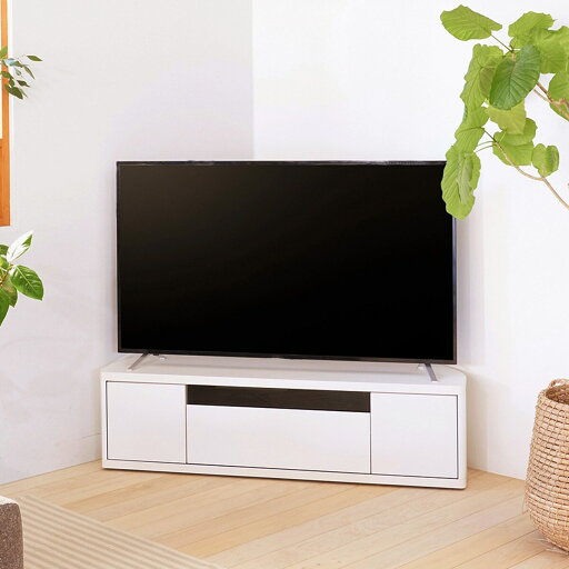 ニトリのコーナーにも対応するテレビボード （幅130cm ROC WH） 　メーカー直送・(テレビ台)