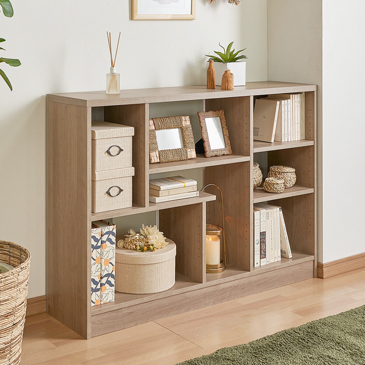 ツートンオープンシェルフ　（幅118cm SLRW）　　メーカー直送・