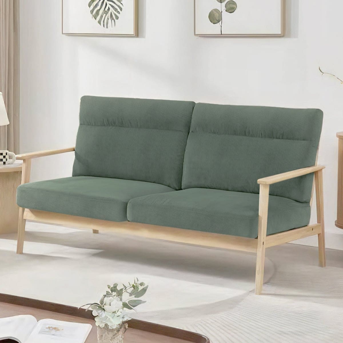 3人掛け 北欧風コーディロイソファ （AX-1820） 　メーカー直送・