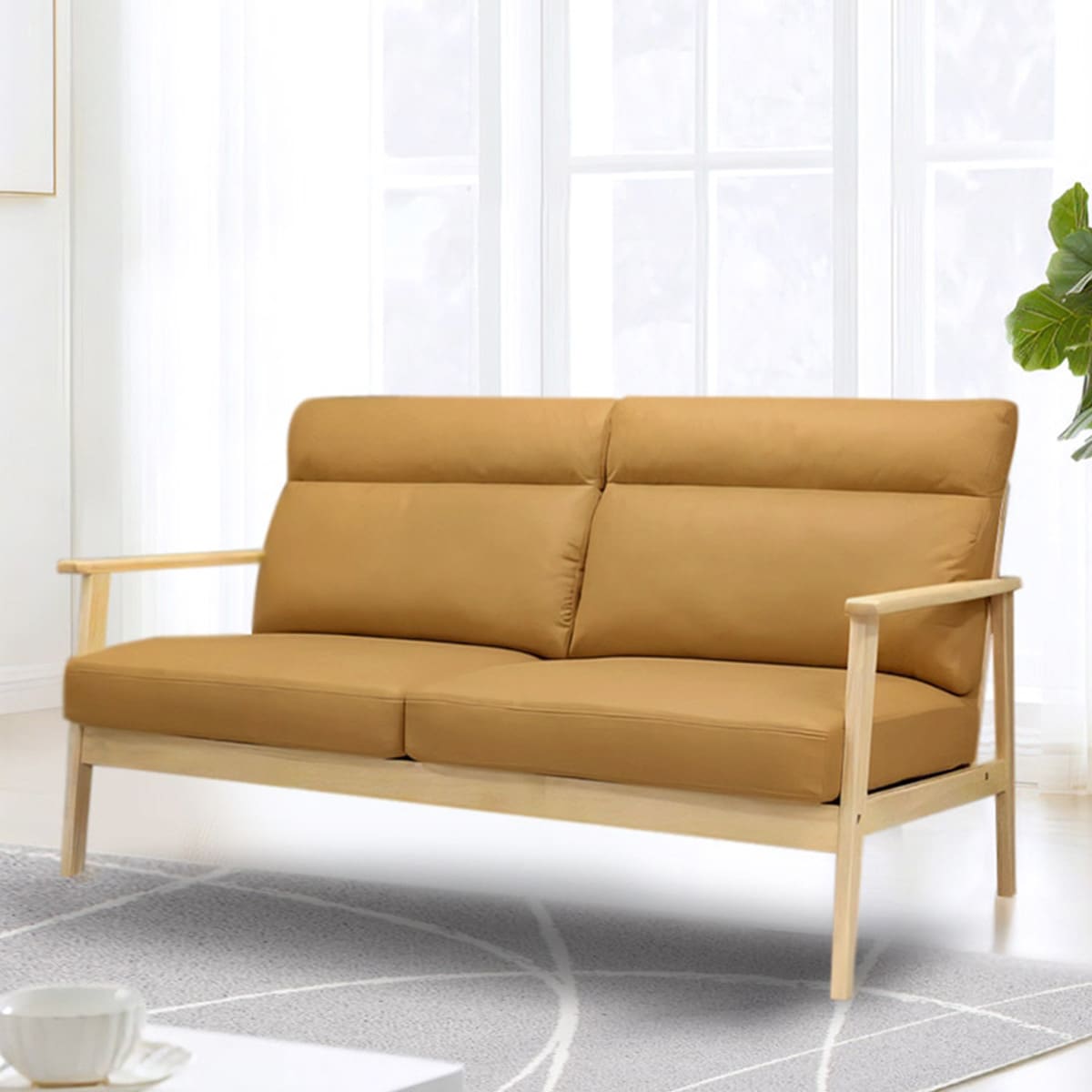 3人掛け 北欧風合成皮革ソファ （AX-1820） 　メーカー直送・