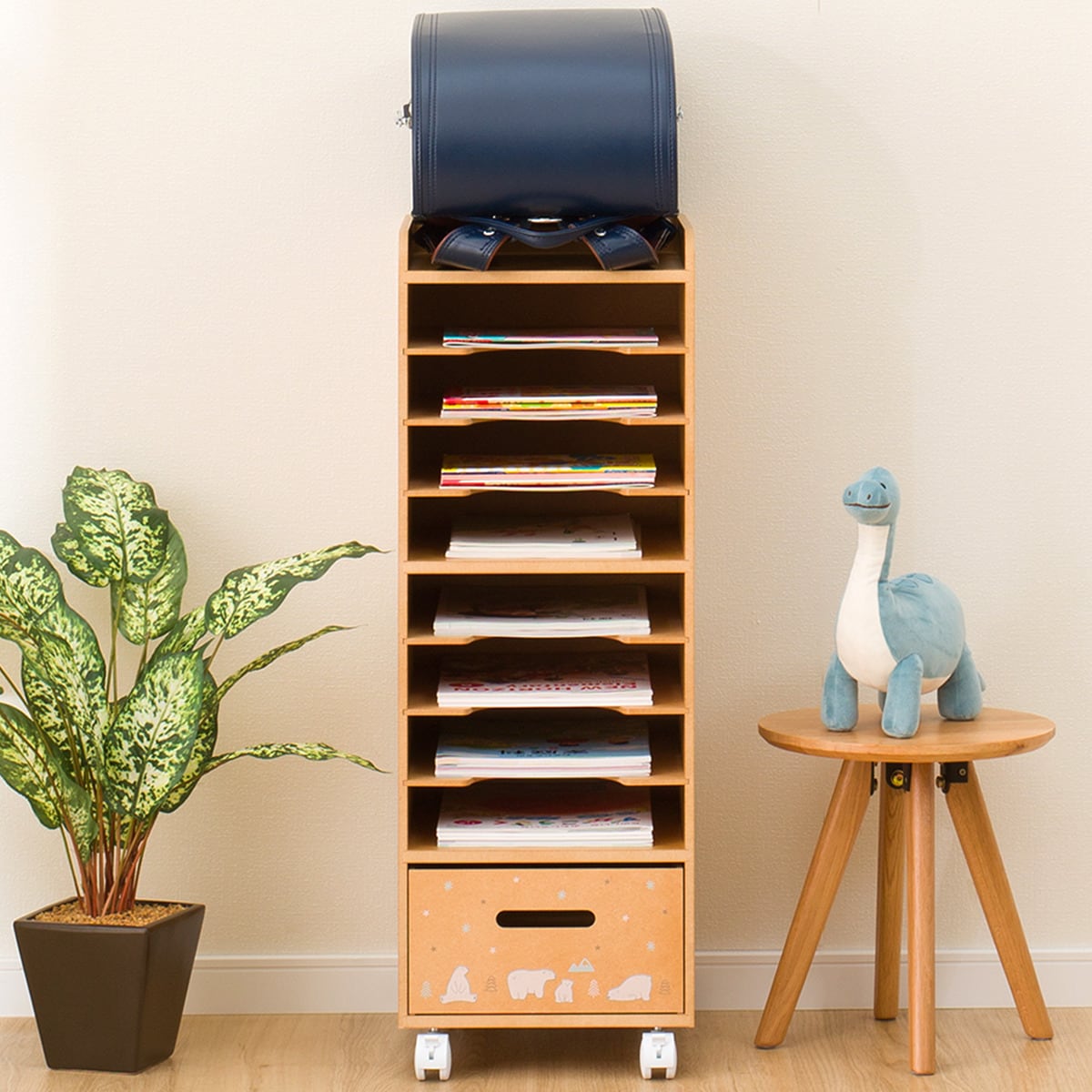 子どものための学校用ラック （GR-01A シロクマ） 　メーカー直送・