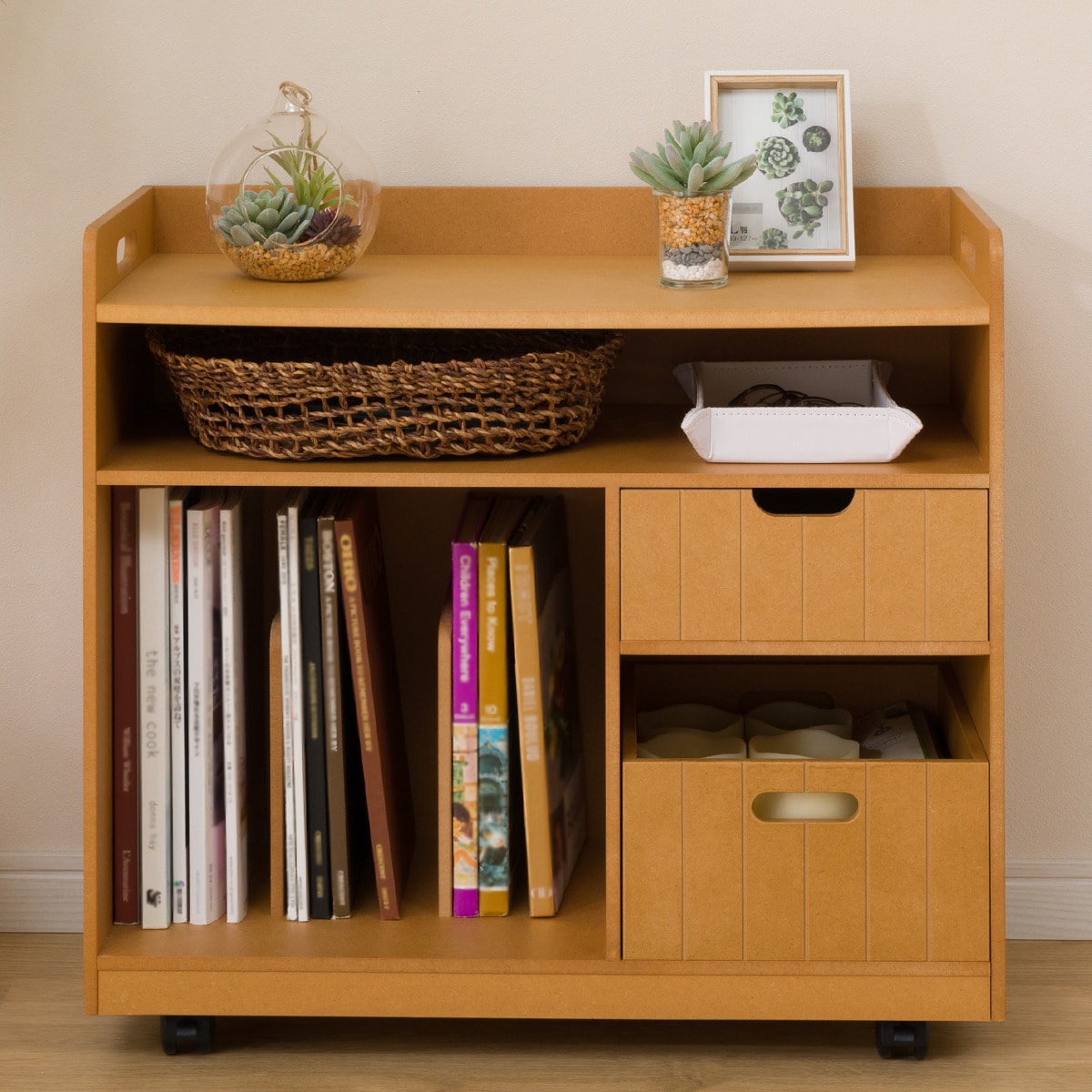 おまとめ収納リビングワゴン(ワイド NA)  【・メーカー直送品】 【1年保証】