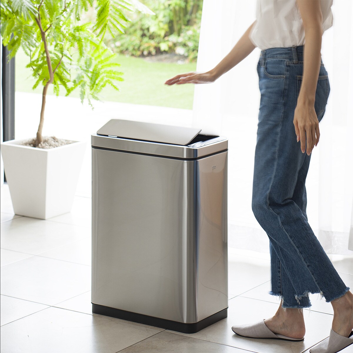 センサー式開閉ゴミ箱(45L 9287 シルバー)【メーカー直送・】
