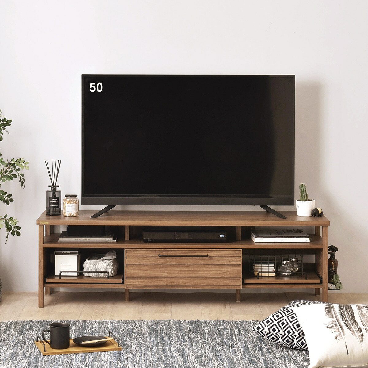 北欧スタイルテレビ台(ローボード幅150cm BR)  【・メーカー直送品】 【1年保証】