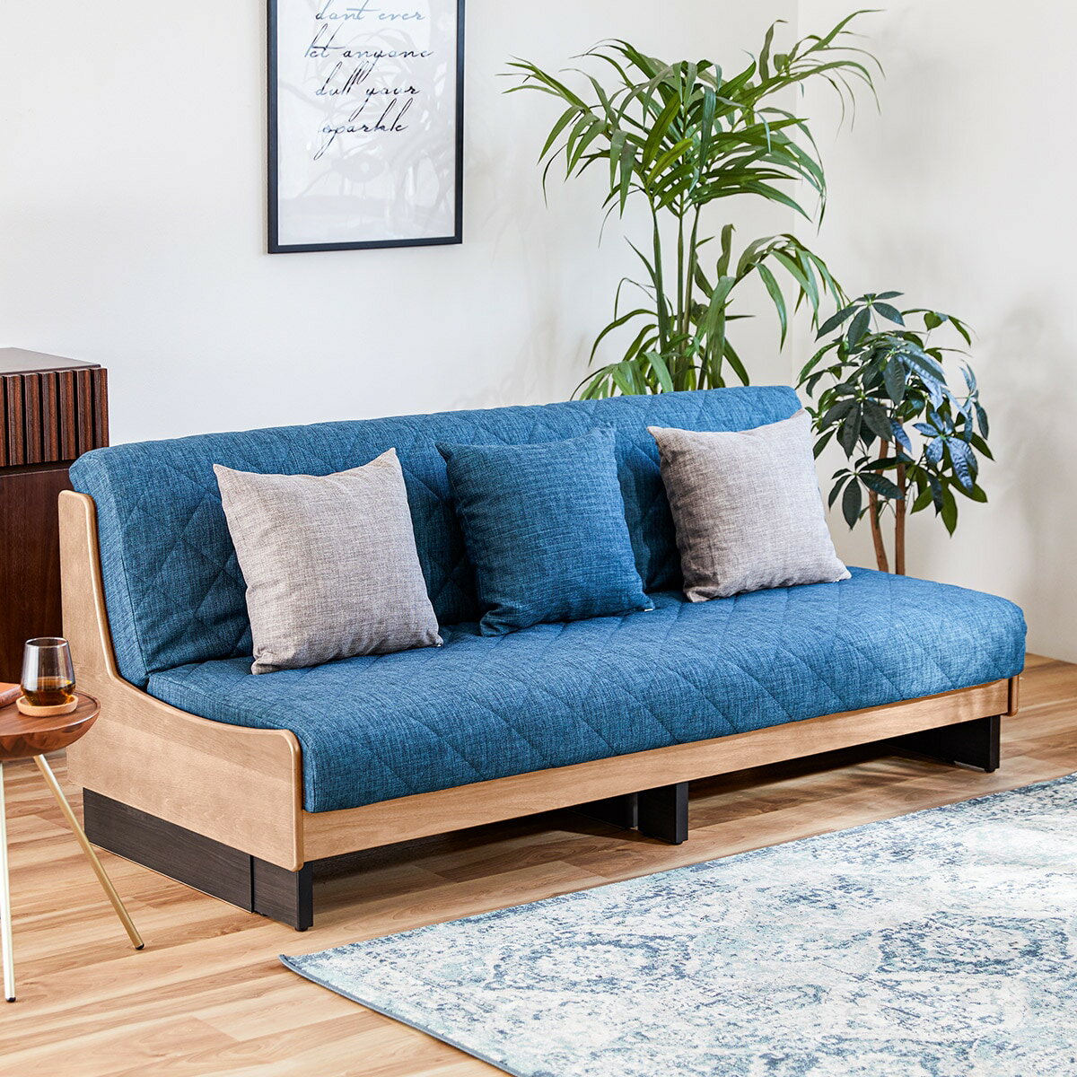 ごろ寝ソファ（幅181cm） らくらくカバー（グレー）付き　 【配送員設置商品】 【5年保証】