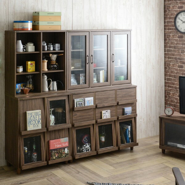 リビングユニット収納シリーズ　シェルフ　幅75cm(BR)  【・メーカー直送品】 【1年保証】