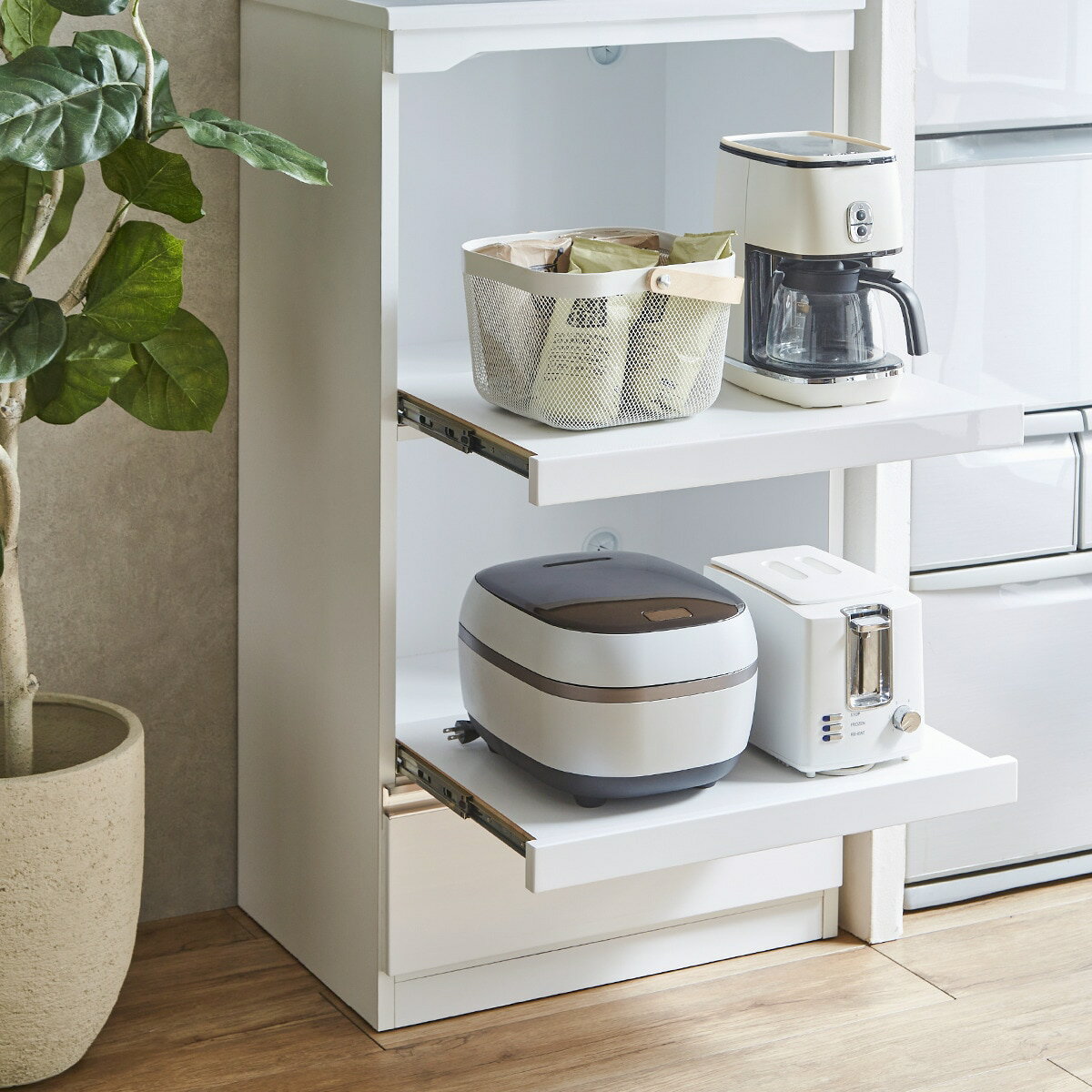 鏡面仕様レンジ台（幅60cm）　　 【配送員設置商品】