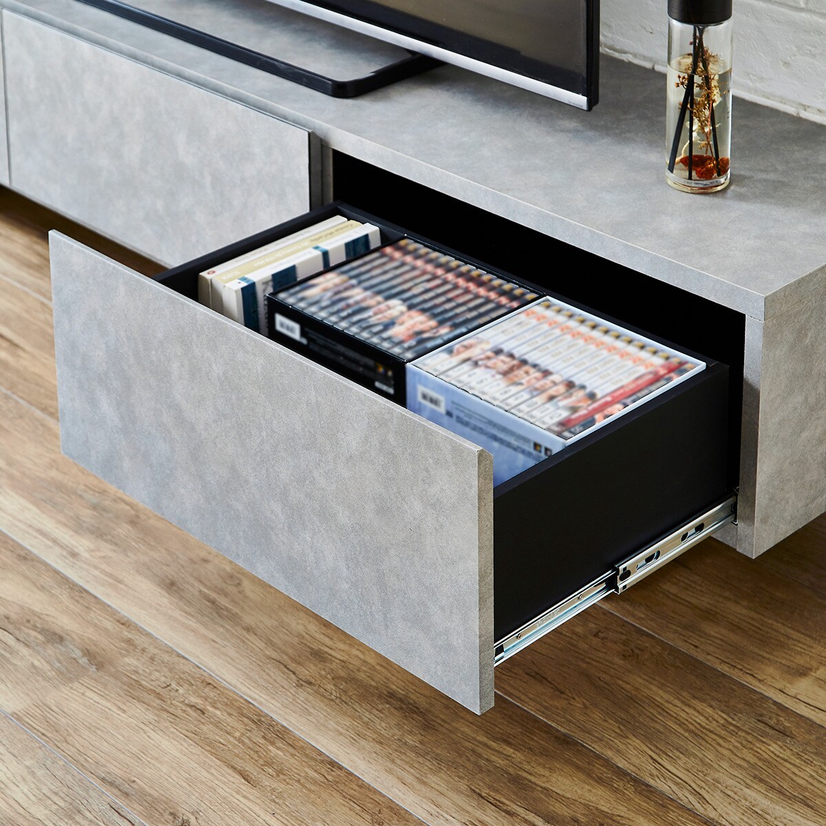 セラミック柄ローボード(幅180cm)　 【配送員設置商品】