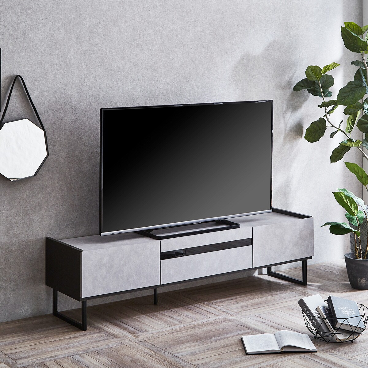 モノトーンローボード(幅149cm)　 【配送員設置商品】 【創業祭期間限定価格：1/5まで】