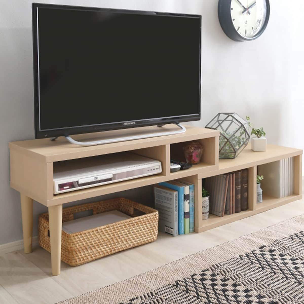 奥行き30cm伸長式テレビ台 (幅75-135cm OAK) ニトリ 【送料無料 メーカー直送品】