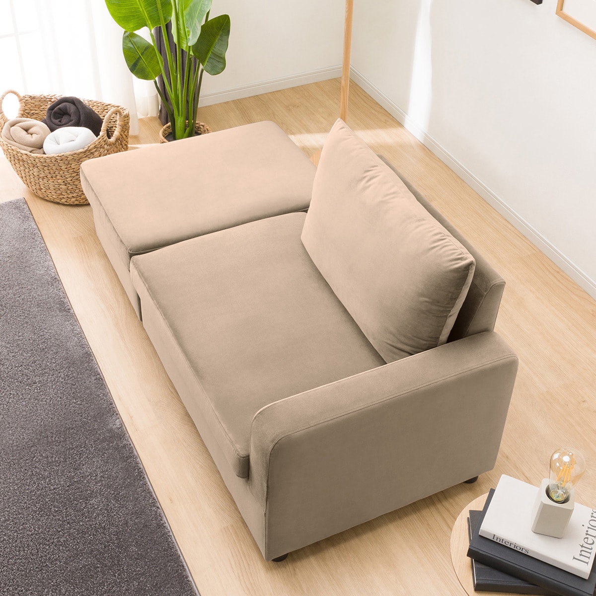 収納つきカウチソファ (GC2328 BR)  【配送員設置商品】 【5年保証】