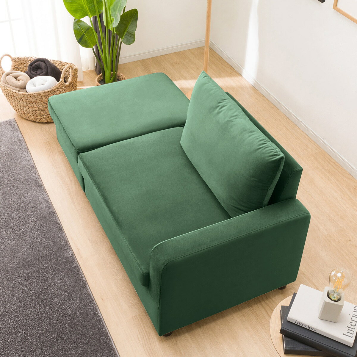 収納つきカウチソファ (GC2328 GR)  【配送員設置商品】 【5年保証】