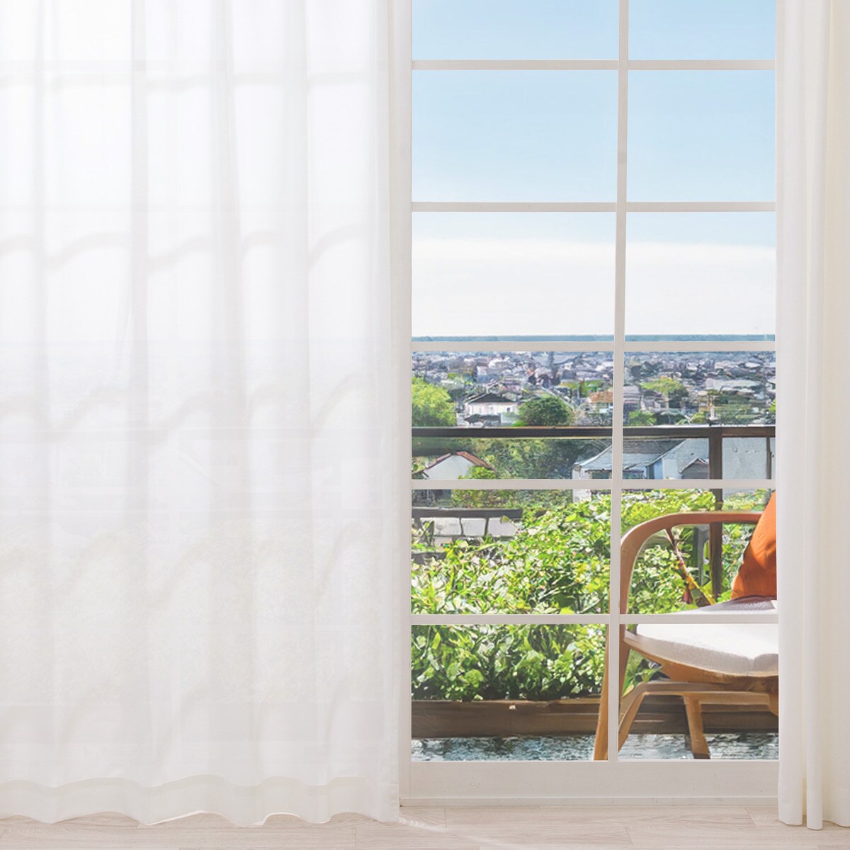 遮熱・保温・防炎・156サイズレースカーテン エコオアシス（WH） ホワイト 　メーカー直送・