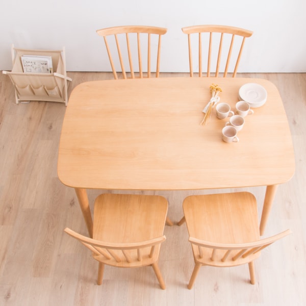 [幅120cm] ダイニングテーブル5点セット(DT120×75 NA/DC NA)  【配送員設置】 【1年保証】