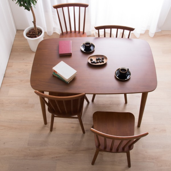 [幅120cm] ダイニングテーブル5点セット(DT120×75 WN/DC WN)  【配送員設置】 【1年保証】