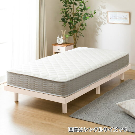 ニトリのダブル脚付きヘッドレスすのこベッドセット (SRN WH/RX05)(ベッド)