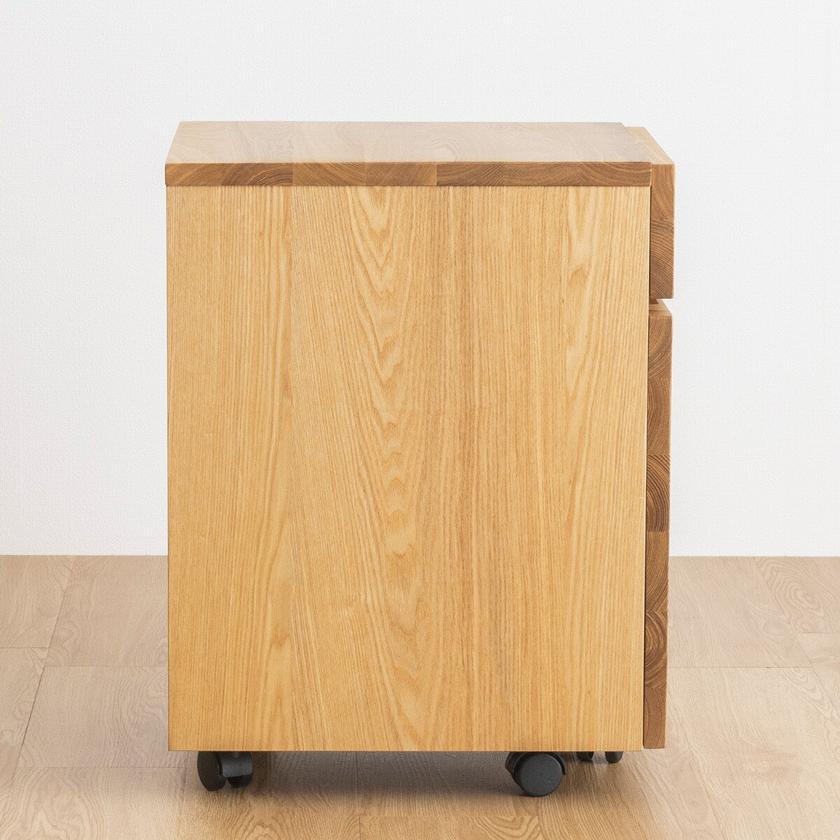 タモ材を使用したデスクワゴン （LB）ナチュラル・ブラウン　 メーカー直送・