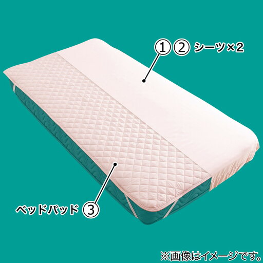 洗えるベッド用品3点セット セミダブル （SDピンク） 　メーカー直送・