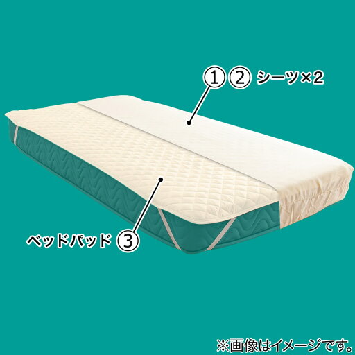 洗えるベッド用品3点セット セミダブル （SDアイボリー） 　メーカー直送・